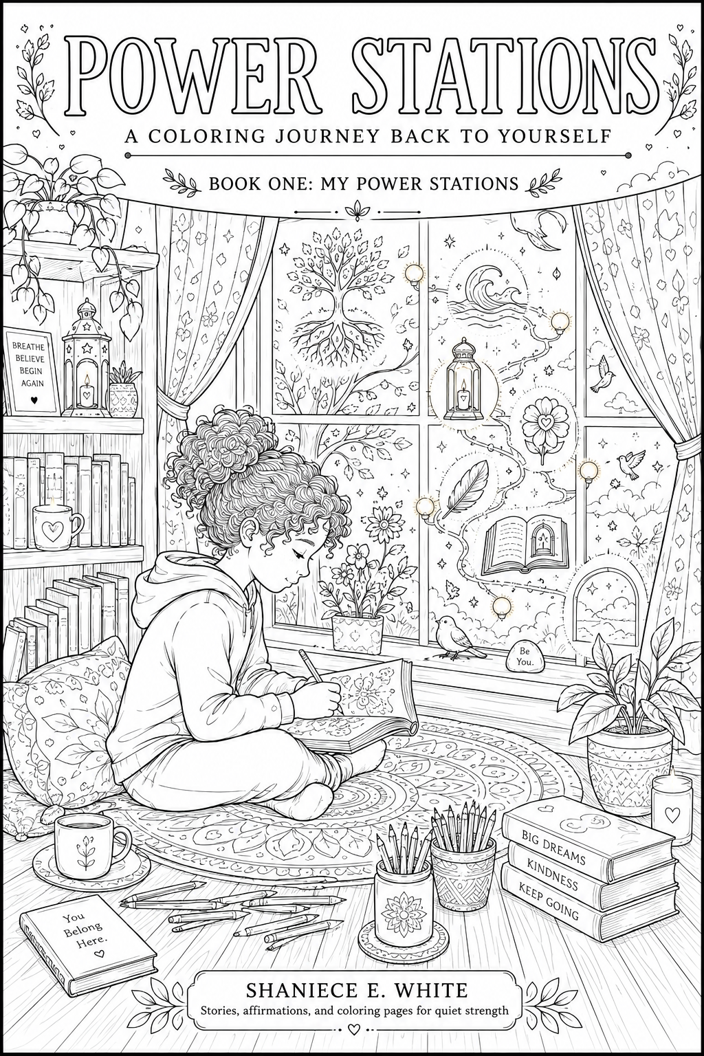 Power Stations: A Coloring Journey Back to Yourself, Book One: My Power Stations by Shaniece E. White
